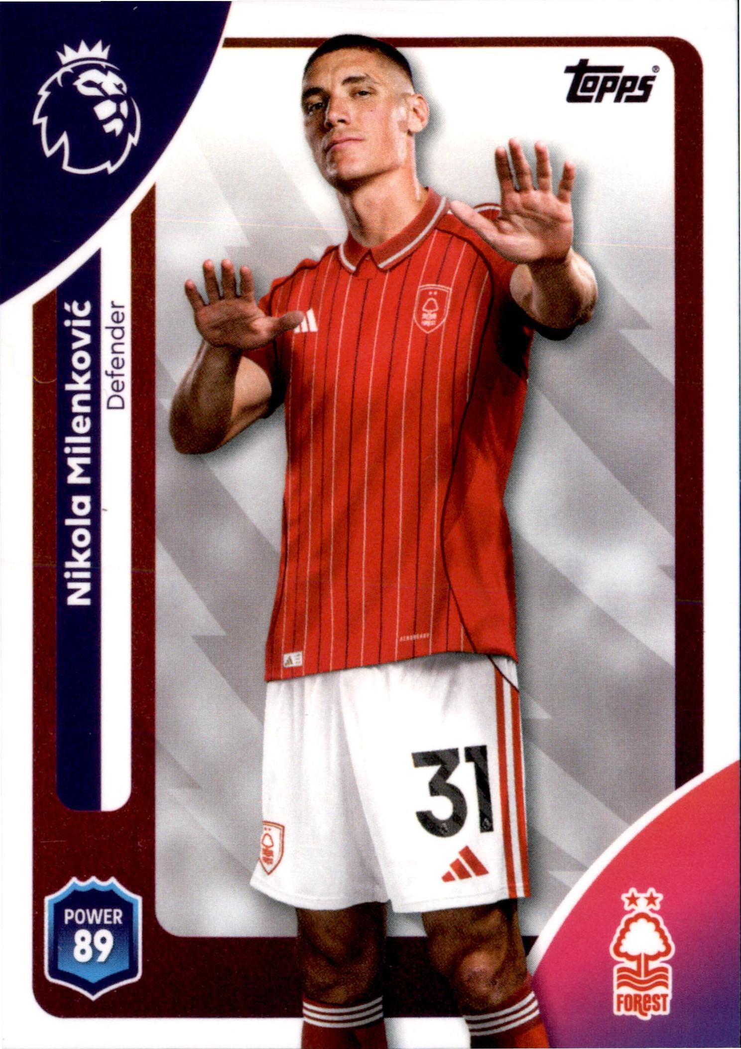 Nikola Milenkovi? #237 – Topps Premier League 2025/26