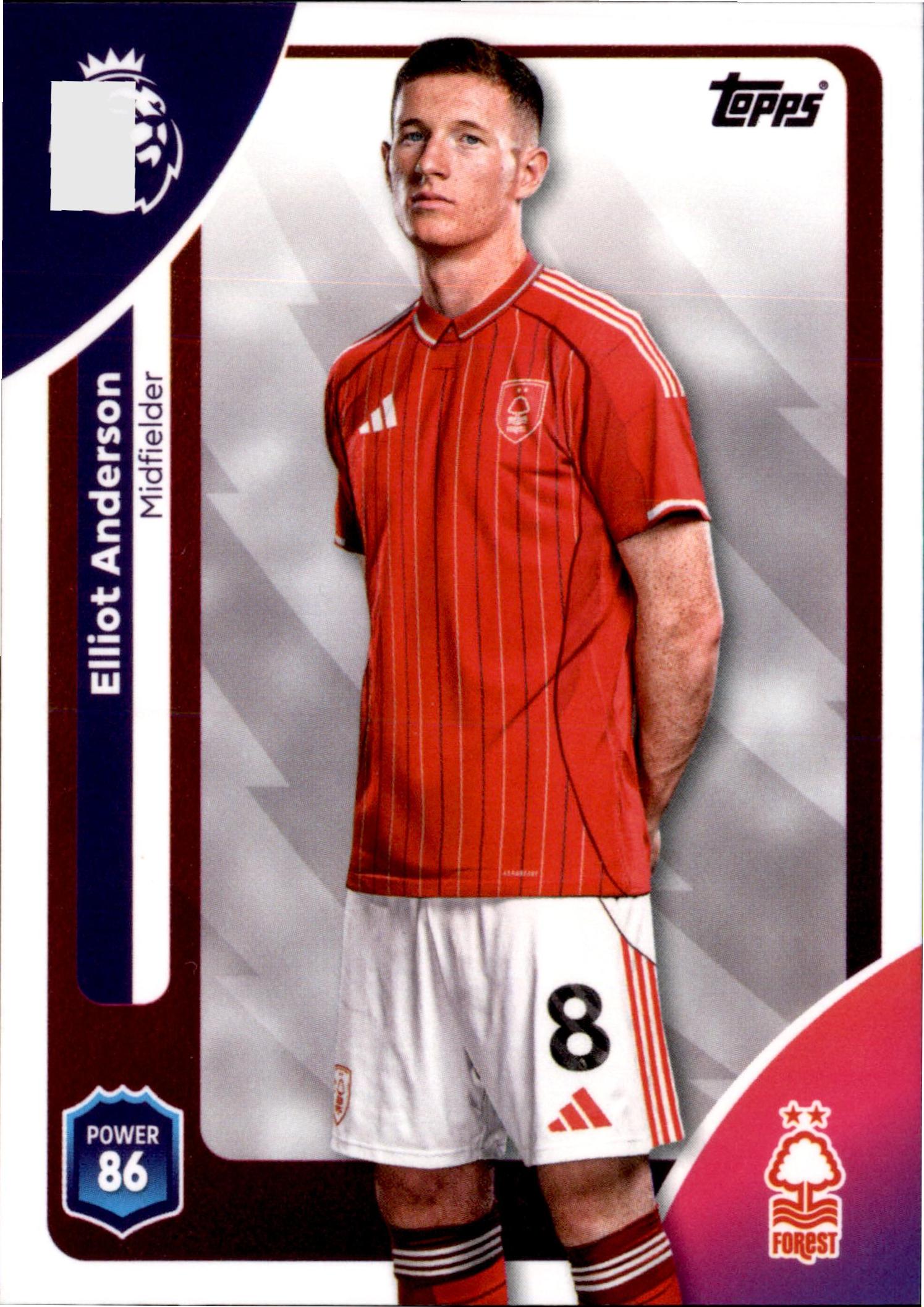 Elliot Anderson #244 – Topps Premier League 2025/26