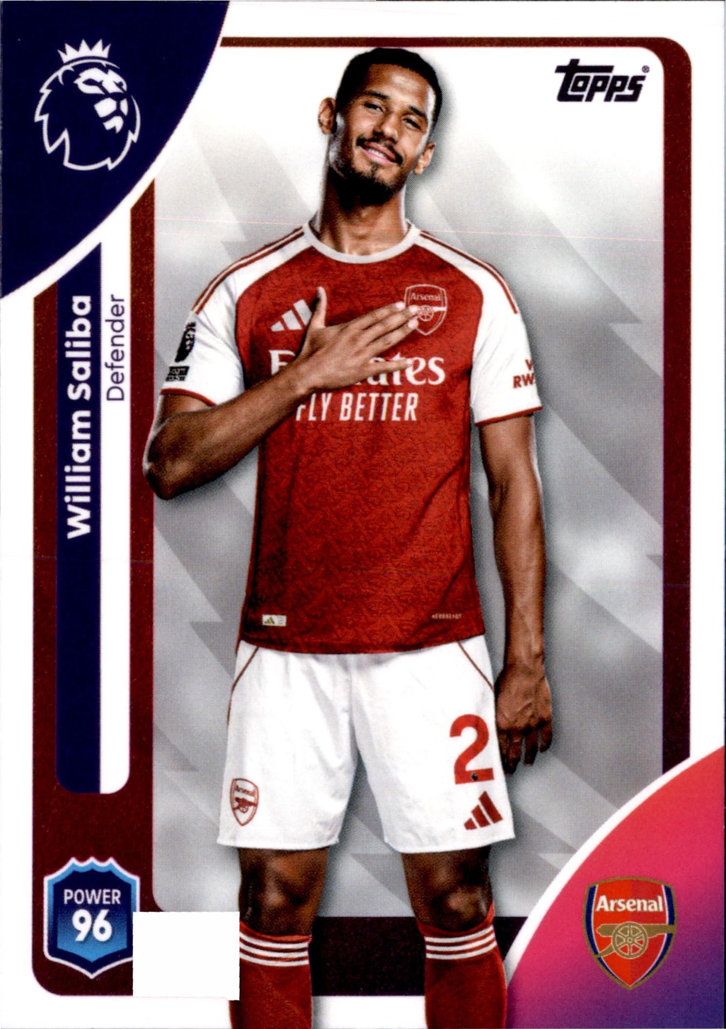 William Saliba #3 – Topps Premier League 2025/26