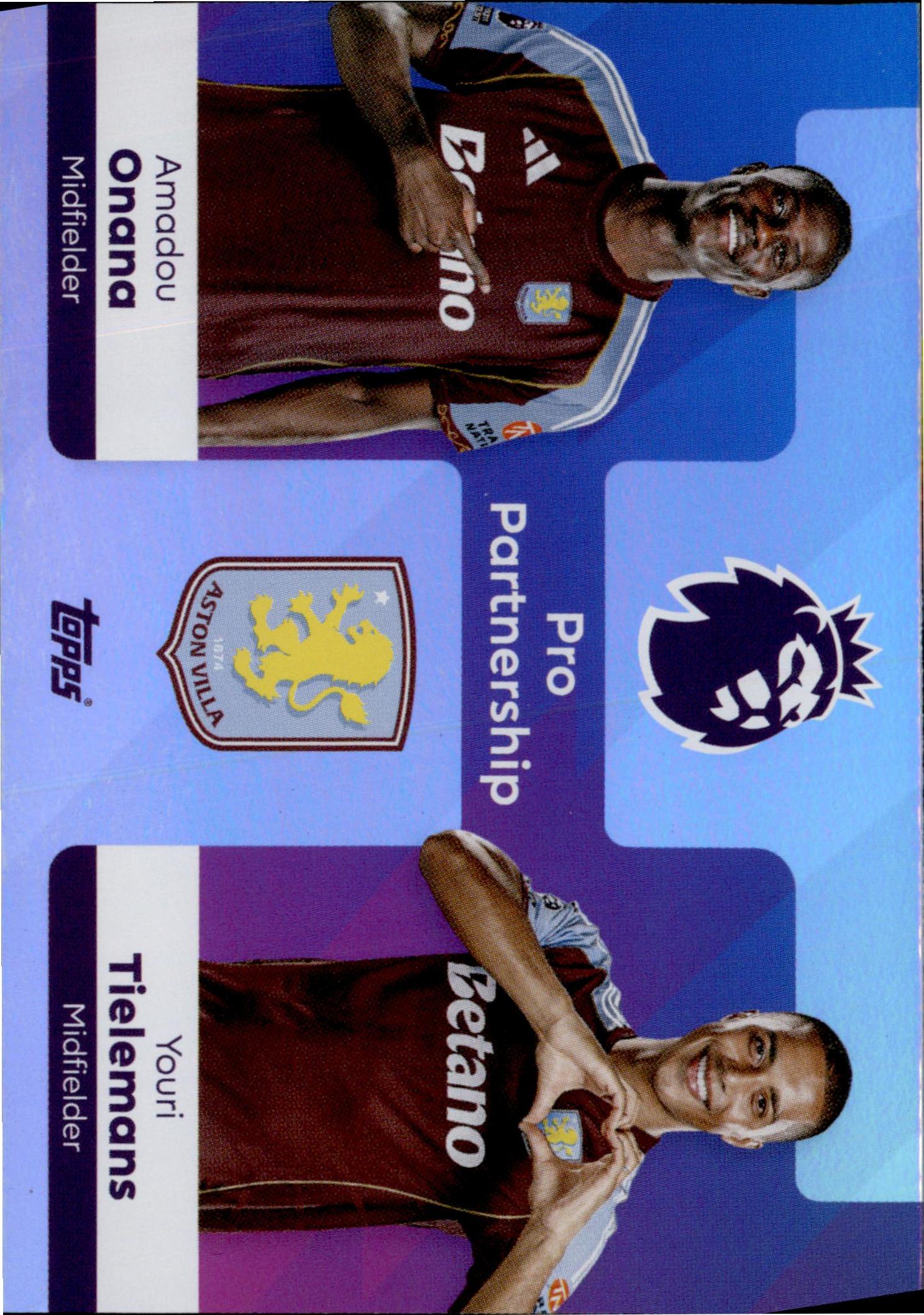 Amadou Onana/Youri Tielemans #362 – Topps Premier League 2025/26