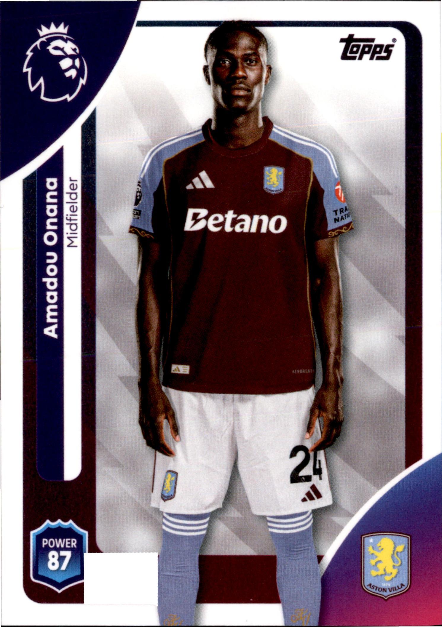 Amadou Onana #26 – Topps Premier League 2025/26